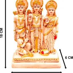 kitlyn Ram Darbar Statue God Ram, Sita, Laxman & Hanuman Idol For Home Decor Statue Gift for Worship Decorative Spiritual Puja Vastu Figurine - Religious Murti Pooja Gift Item / Temple / Home Décor / office Decorative Showpiece - 18 cm image 2