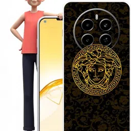 mobifly Back Cover for Realme P1 5G, Golden, Versace, Gucci, Logo, 439 image 4