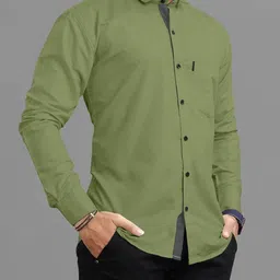 usona Men Regular Fit Solid Spread Collar Casual Shirt-picture-16