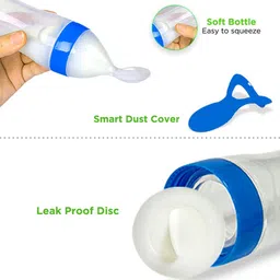 the little lookers Infant Squeezy Food Grade Silicone Bottle Feeder & Silicone Food Fruit Pacifier/Nibbler/Soother for Babies/Kids/Children (Squeezy Feeder 'Blue' + Pacifier 'Blue') (Pack of 2) - Silicone image 5