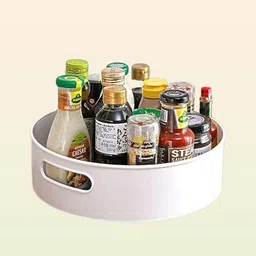 Plastic 360-degree Twisting Caddy Organizer – Apartment & Kitchen Space Storage Basket-image-0