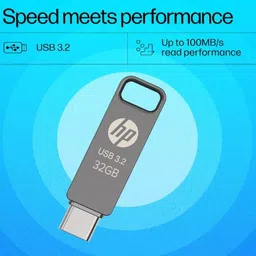 HP PREMIUM 886C OTG DUAL TYPE C TYPE A PENDRIVE USB 3.2 32 GB OTG Drive Compatible with Laptop, Mobile USB 3.2 Metal Case image 2