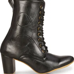 ishransh Trendy Mid Calf Heel Boots for Girls and Women Boots For Women image 2