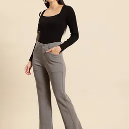 fithub Women Regular Fit Grey Polyester Trousers image 5