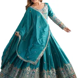 dhrishutextile Embroidered Semi Stitched Lehenga Choli-picture-29