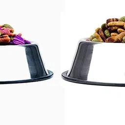 home bargains Pet Bowls for Dogs and Cats Stainless Steel Non-Skid (Pack Of 2) Stainless Steel Pet Bowl image 2