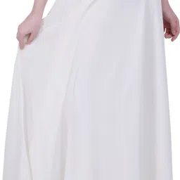 muzun Women Solid Flared White Skirt image 1