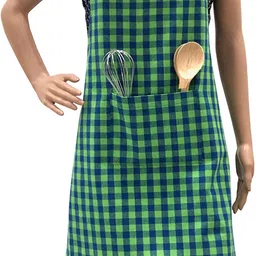 feather green Cotton Home Use Apron - Free Size image 2