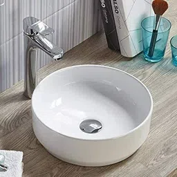 smart ceramic EDEN WHITE ROUND WASH BASIN EDEN WHITE ROUND WASH BASIN Table Top Basin image 3