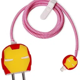 VAPRIF iPhone Charger Case For 18W/20W Cute Silicon Iron Man | Sprial Cable Protector Cable Protector image 3
