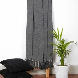 cazimo Grey Solid Cotton 50x60 Inches Sofa Throw image 2