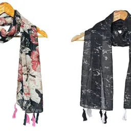 mss fashion Printed Chiffon Women Multicolor Stole, Scarf, Fancy Scarf-picture-36