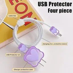 KRISHNA iPhone Cute Silicone Charger Case Cover 18-20W 360 Degree Full Protection Cable Protector image 2