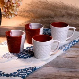 storepedia Pack of 12 Ceramic Fish Scaled Ceramic Tea Cups Set of 6 - 150ml Cups & Mugs for Home & Kitchen image 3