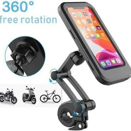 westa Waterproof Mobile Phone Holder 360 Rotation Motorcycle Phone Case Universal Bicycle Handle bar Phone Mount with Sensitive Touch Screen Fit Below 7.2 Smartphone Bike Mobile Holder image 2