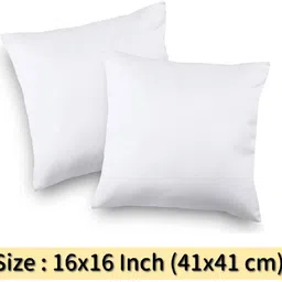 vlysium Polyester Fibre Cushion Pack of 2 Solid sofa pillows 40cm*40cm cushion fillers for sofa pillows (16x16 cm) image 3