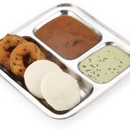 neelam Stainless Steel Pav Bhaji/Compartment Plates, Set of 4 Pcs Sectioned Plate image 2