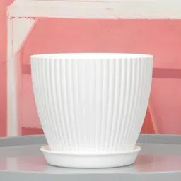 nursery hub Premium White 7 inch Dia. X 6 inch height gamla planter Pots Plant Container Set image 3