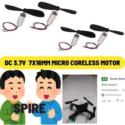 spire Premium Coreless Motors DC 3.7V-4.2V 7x16 mm Micro Brush Motor with 4 Propellers Motor Control Electronic Hobby Kit-picture-23