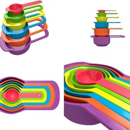 greenstar Multicoloured Plastic Measuring Cup Spoon Set for Baking, Cooking, Cake Plastic Measuring Spoon Set image 3