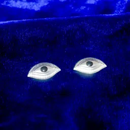 kmj pure silver eyes/ chandi ki aankh for God/ pooja, astrological. Decorative Showpiece - 3 cm image 2