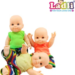 ladli Cute Little Boy in Teddy Mini born Baby Doll 3 Brother PVC Material Baby Doll-picture-12