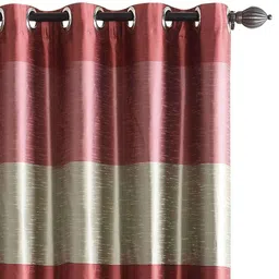 Red Polyester Striped 8 Ft Blackout Eyelet 2 Curtains by Deco Window image 4