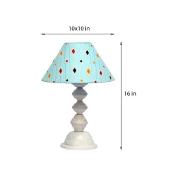 Blue Shade Table Lamp With Metal Base By Foziq image 3