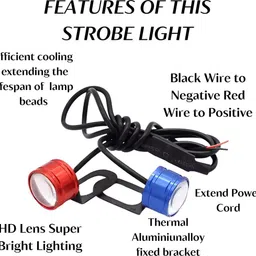 aksmit DRL Strobe Light with Flashing Red & Blue Universal for Motorcycle, Scooty License Plate Light Motorbike, Truck, Car LED (12 V, 4 W) image 3
