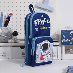 dimoris Aesthetic Canvas Pencil Case with 6-in-1 Layers & 3 zip Compartments Geometry Box-picture-10