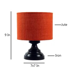 new era Basic Iron Night Lamp with Jute Shade (Black & Orange) image 3