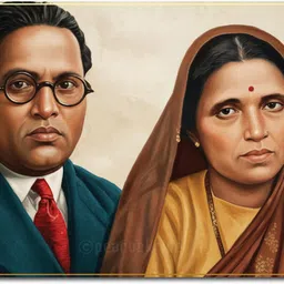 Bhimrao Ambedkar Ramabai I Bhimji Ramai I Wall Poster A3 Fine Art Print-image-2