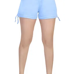 twge Solid Women Light Blue Regular Shorts image 1