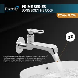 prestige Prime Premium Long Body Bib Tap for Bathroom & Kitchen Water-Saving Aerator Bib Tap Faucet image 2