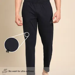 pepe jeans Men Solid Dark Blue Track Pants image 5