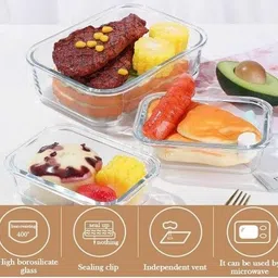 shyama Borosilicate Glass Lunch Box 580ml|Storage Container |Airtight Leak Proof|Tiffin 1 Containers Lunch Box image 5