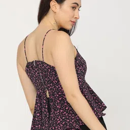 tokyo talkies Casual Sleeveless Printed Women Multicolor Top image 3