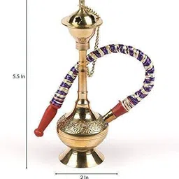Hukkah Brass Dummy Nautical Vintage Carved Fine Style Base Pot Decorative Showpiece - 15 cm-image-3