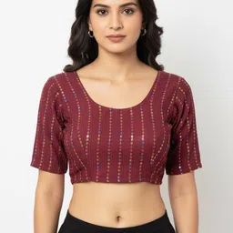 aadhyacreations Round Neck Women Blouse image 1