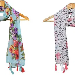 mss fashion Printed Chiffon Women Multicolor Stole, Scarf, Fancy Scarf-picture-26