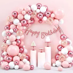 nata balloon Solid Happy Birthday Decoration Items - 56 Pc Kit Balloon-picture-12