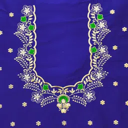 vishwambhari enterprise Unstitched Art Silk Blouse Material Embroidered-picture-17