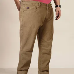 just black Men Regular Mid Rise Brown Jeans image 2