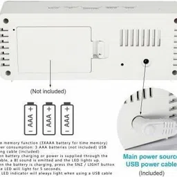 bhagavati Digital White Clock image 3