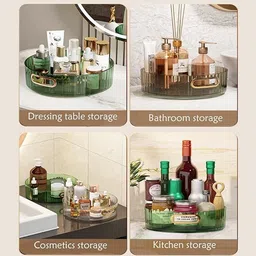 ge Plastic Multi-Purpose 360° Rotating Organizer Tray Space-Saving Kitchen & Pantry Tray Storage Basket image 4