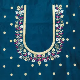 vivida enterprise Unstitched Art Silk Blouse Material Embroidered image 2