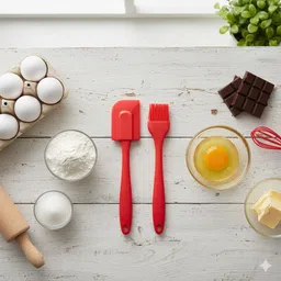 hoomo Silicone Spatula & Oil Brush Set | Heat Resistant Baking & Cooking Tool Combo Mixing Spatula image 5