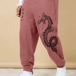 Men Printed Purple Track Pants-image-91