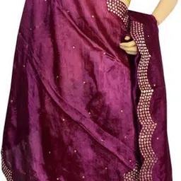 way2like Silk Blend Embellished Purple Women Dupatta-picture-39