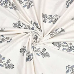 Grey Floral 144 TC Cotton King Bedsheet and 2 Pillow Cover by UniqChoice image 3